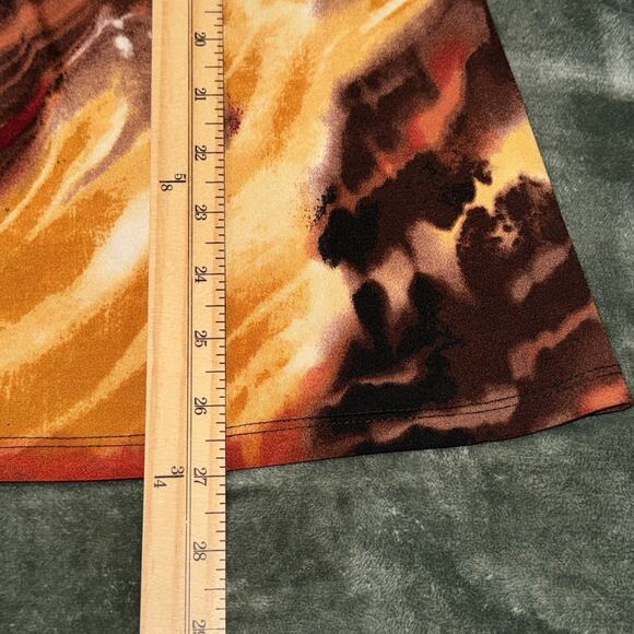 Wrapper Blouse Top Women’s XL Brown Yellow Sleeveless Beaded Neckline Boho Y2K - Picture 7 of 8